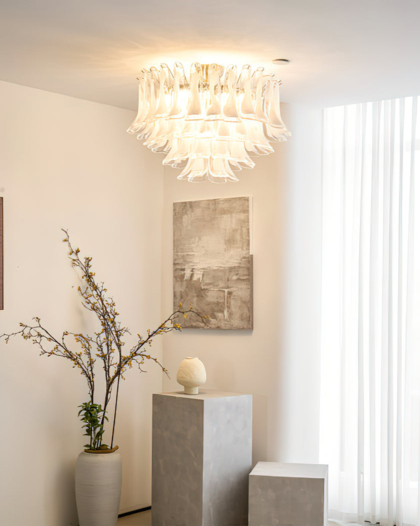 Murano Glass Leaf Ceiling Lamp