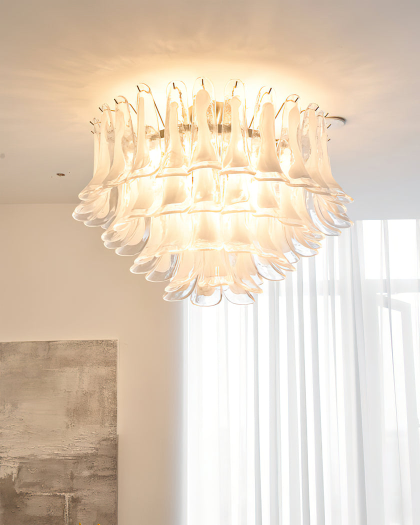Murano Glass Leaf Ceiling Lamp