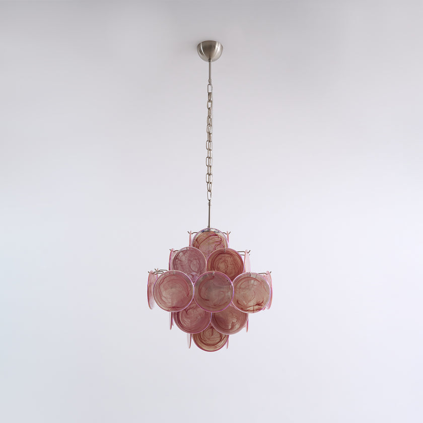 Murano Pink Disc Chandelier