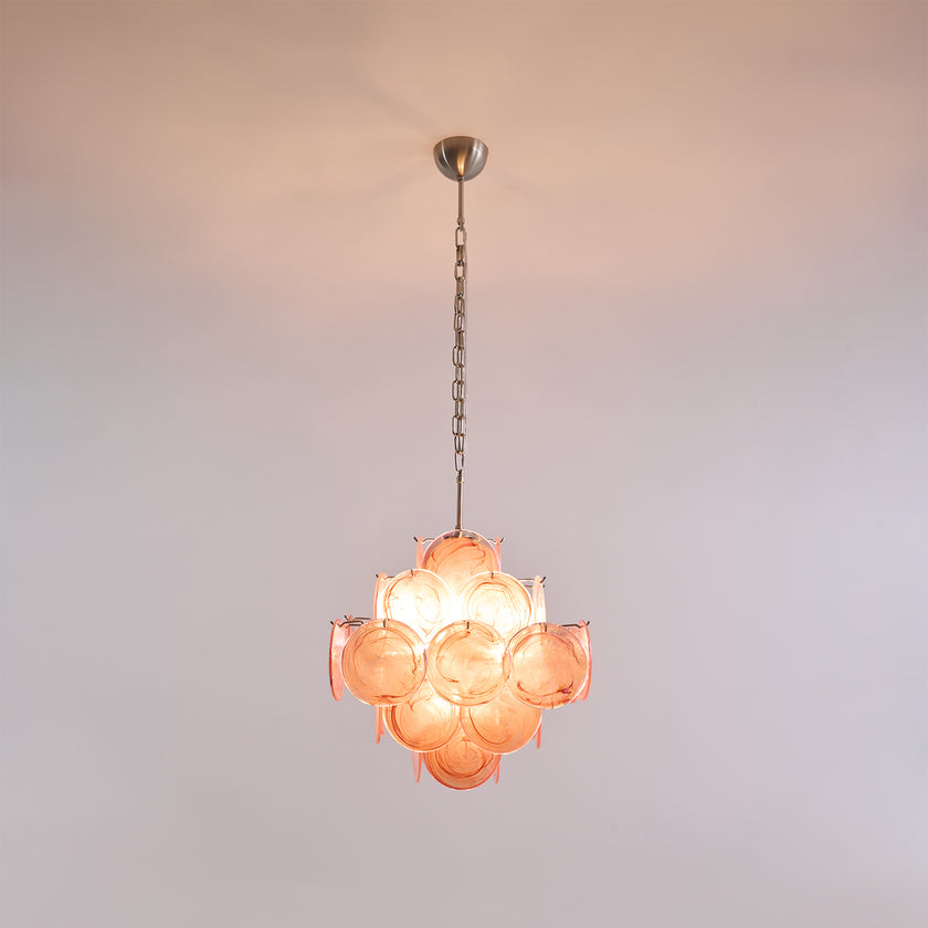 Murano Pink Disc Chandelier