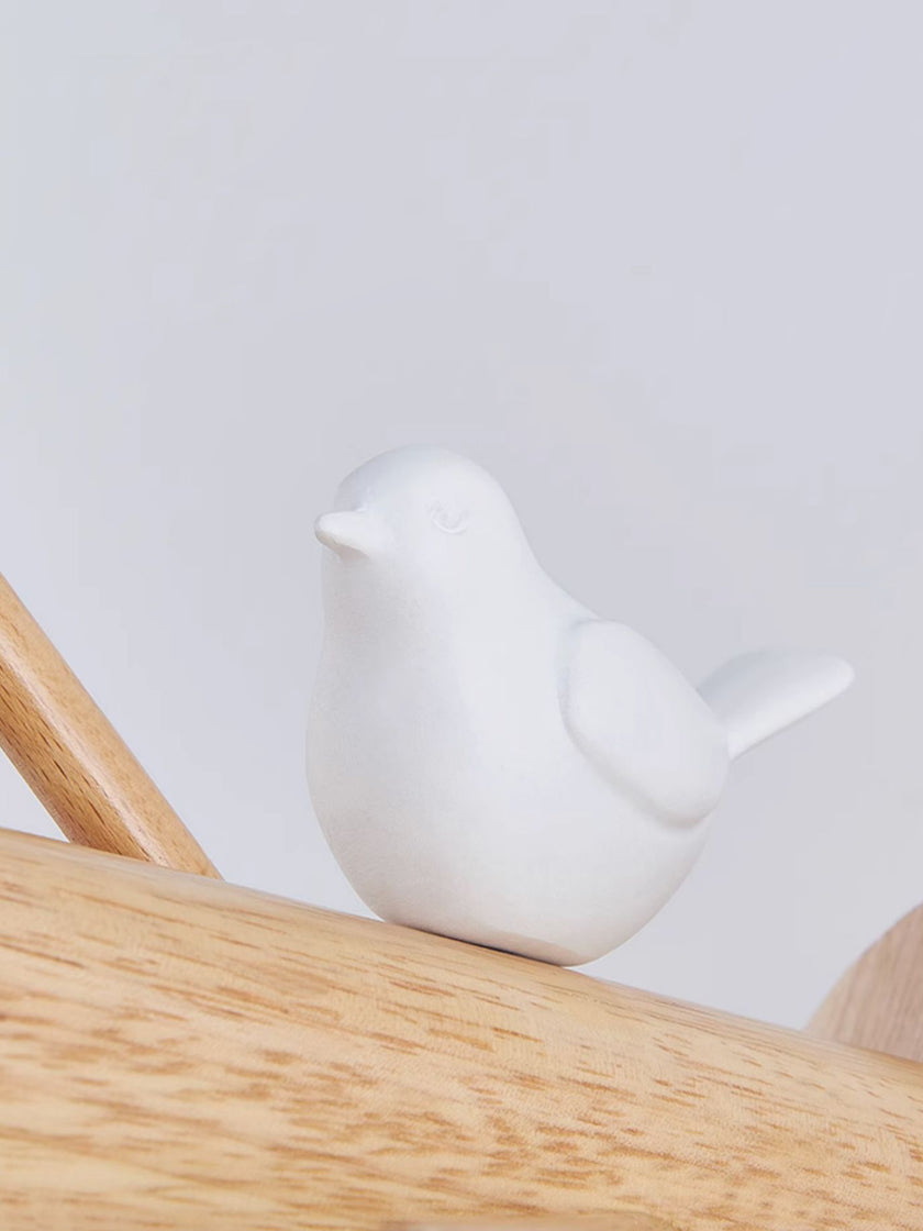 Nordic Solid Wood Bird Wall Lamp
