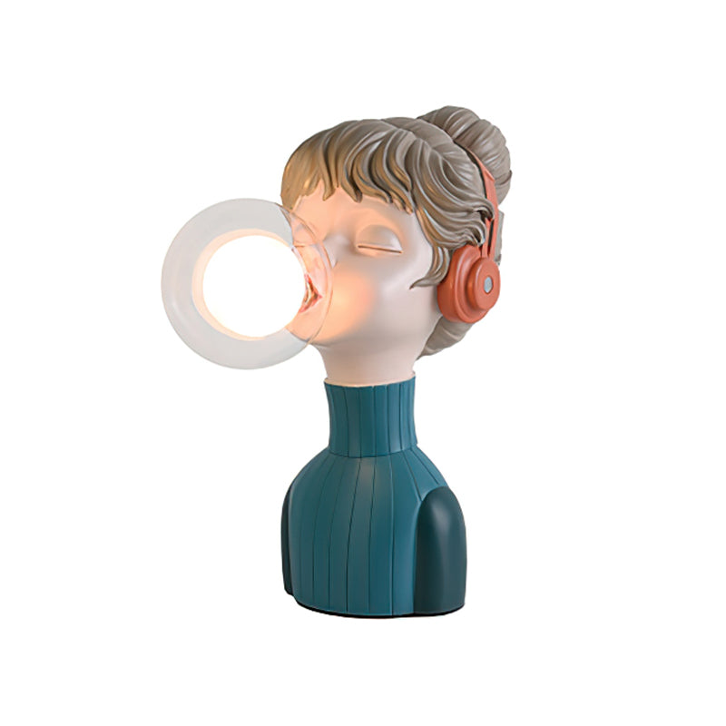 Resin Series-Headphone Girl Desk Lamp