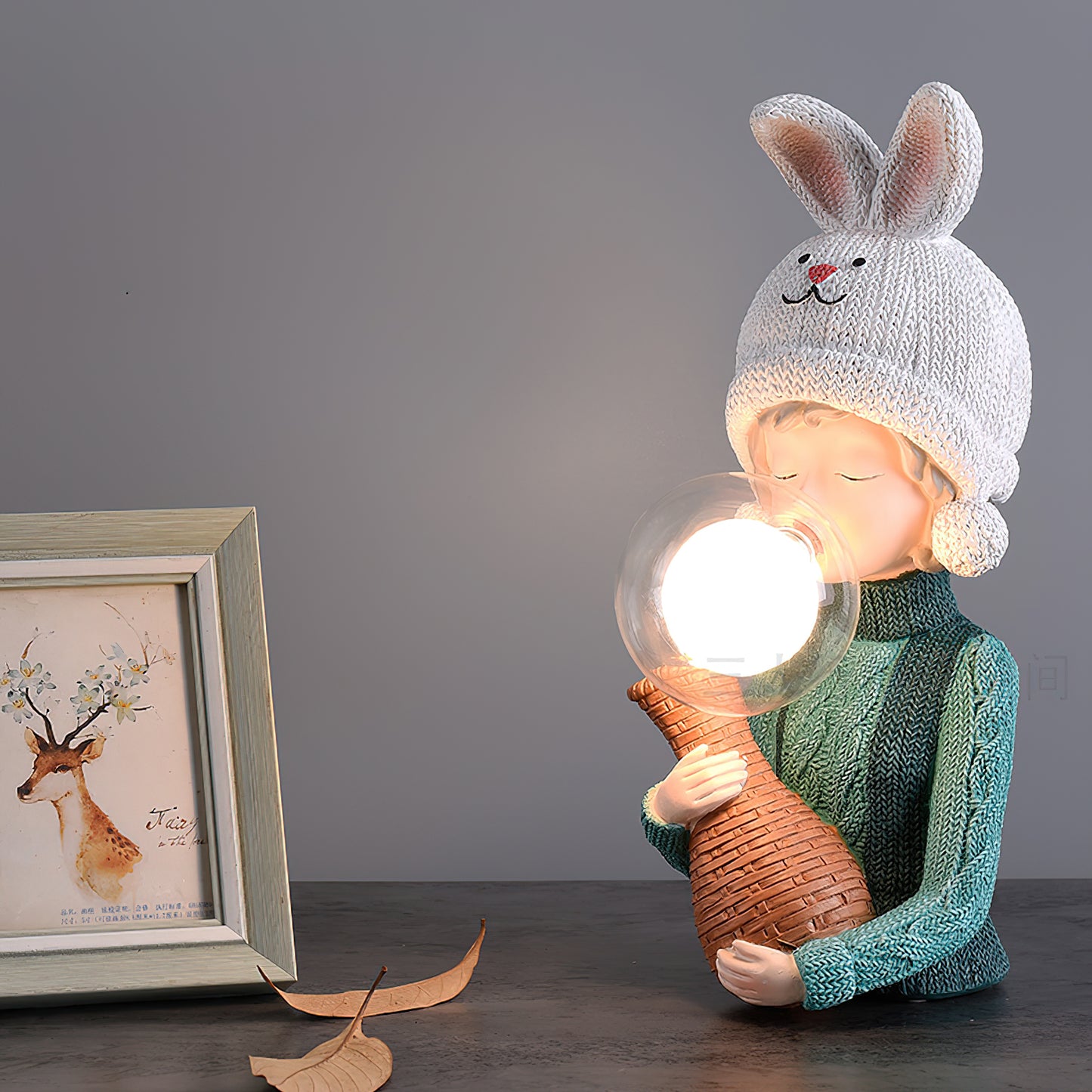 Resin Series-Rabbit Girl Table Lamp