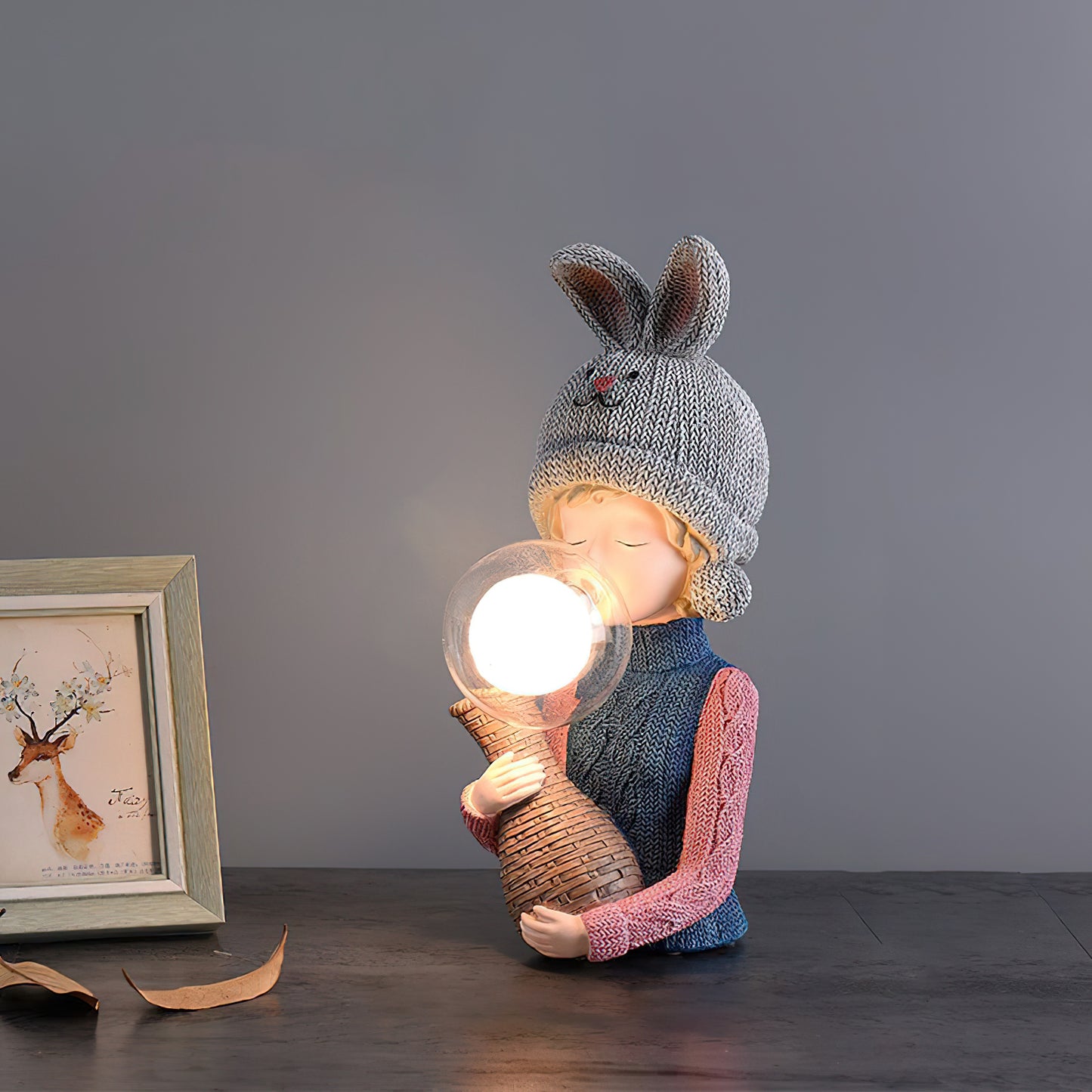 Resin Series-Rabbit Girl Table Lamp