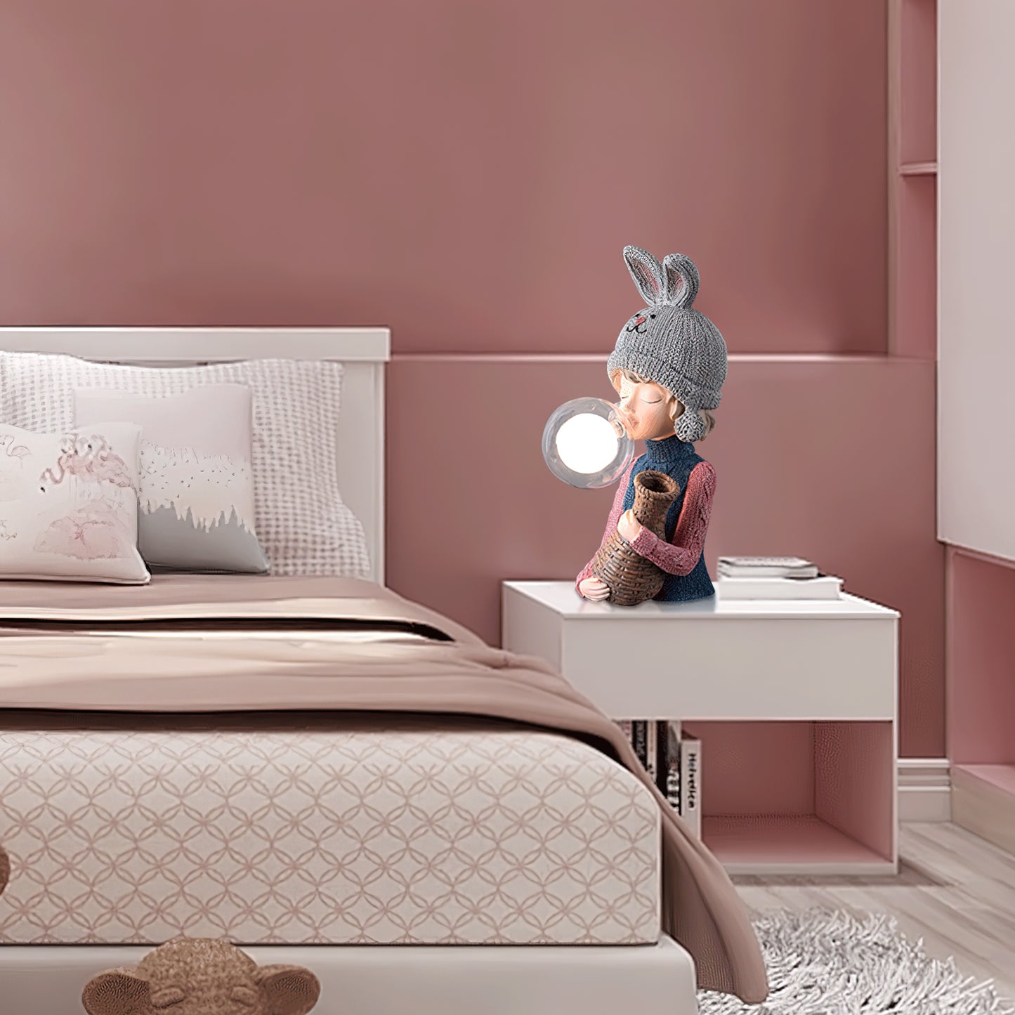 Resin Series-Rabbit Girl Table Lamp
