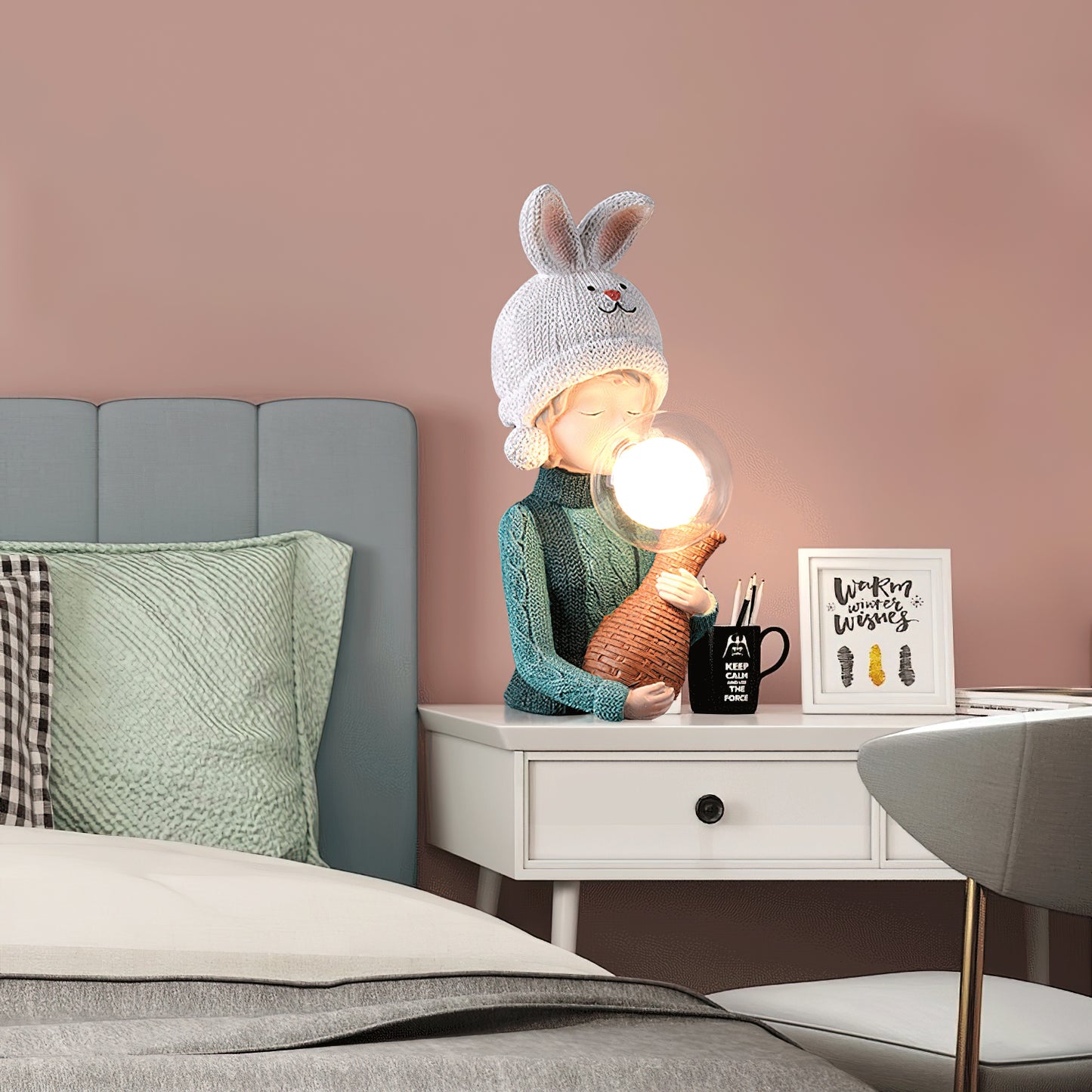 Resin Series-Rabbit Girl Table Lamp