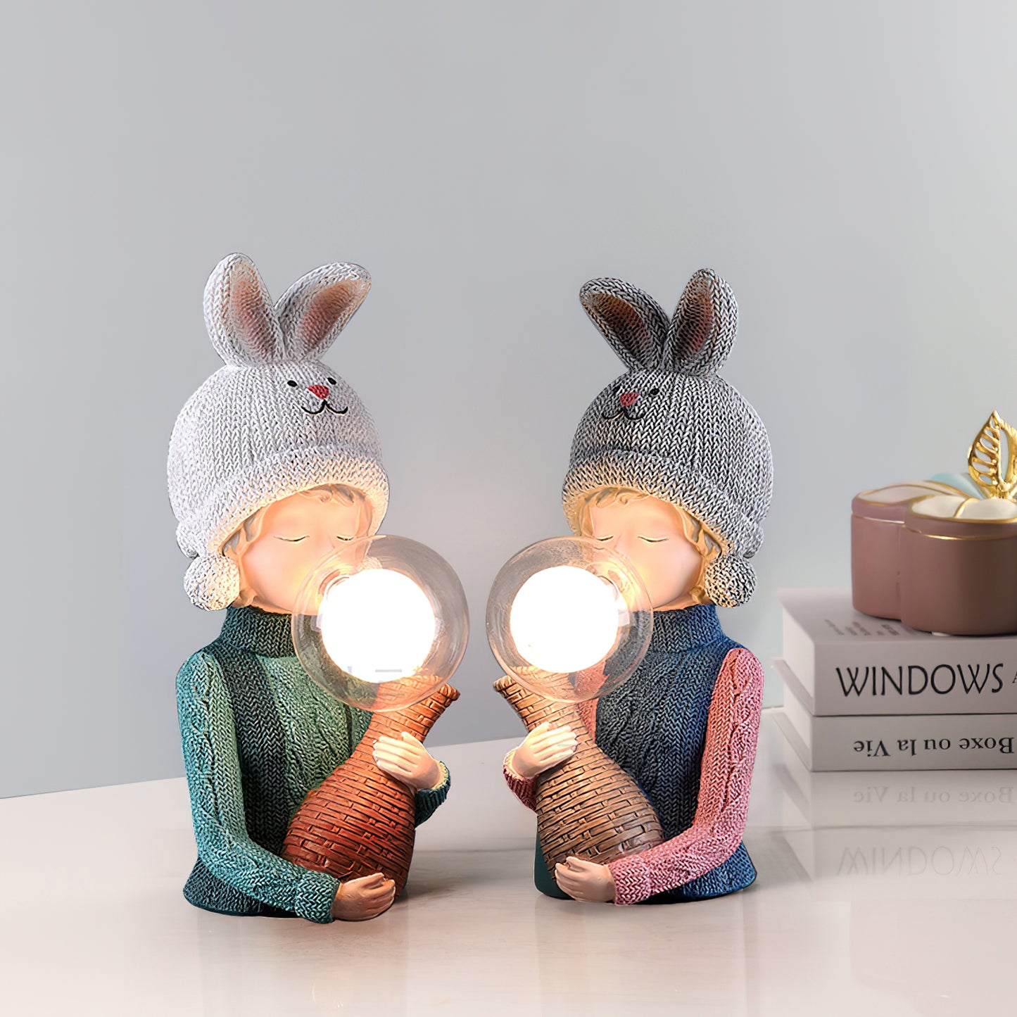 Resin Series-Rabbit Girl Table Lamp