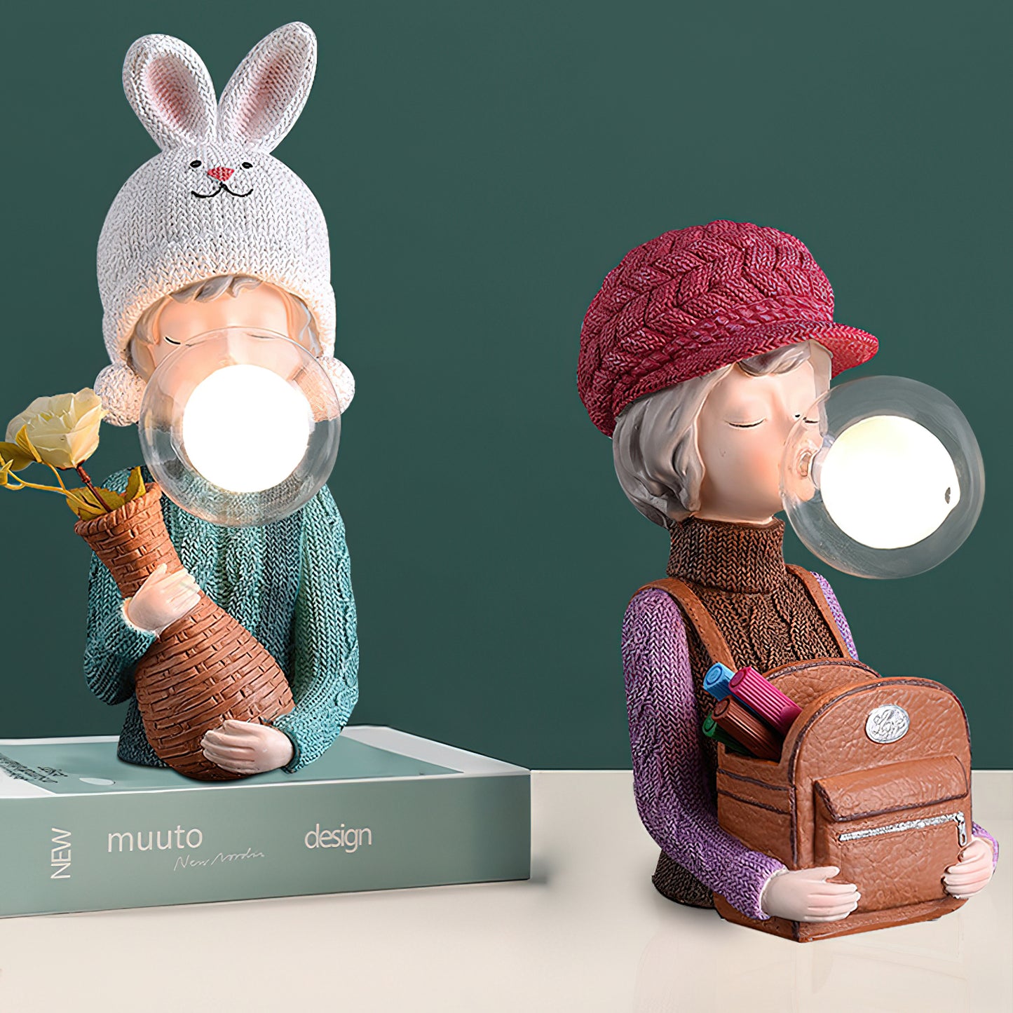Resin Series-Rabbit Girl Table Lamp