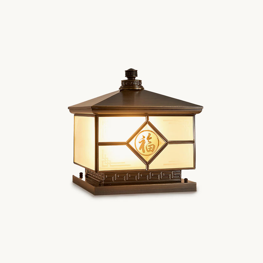 Retro Waterproof Brass Column Lamp