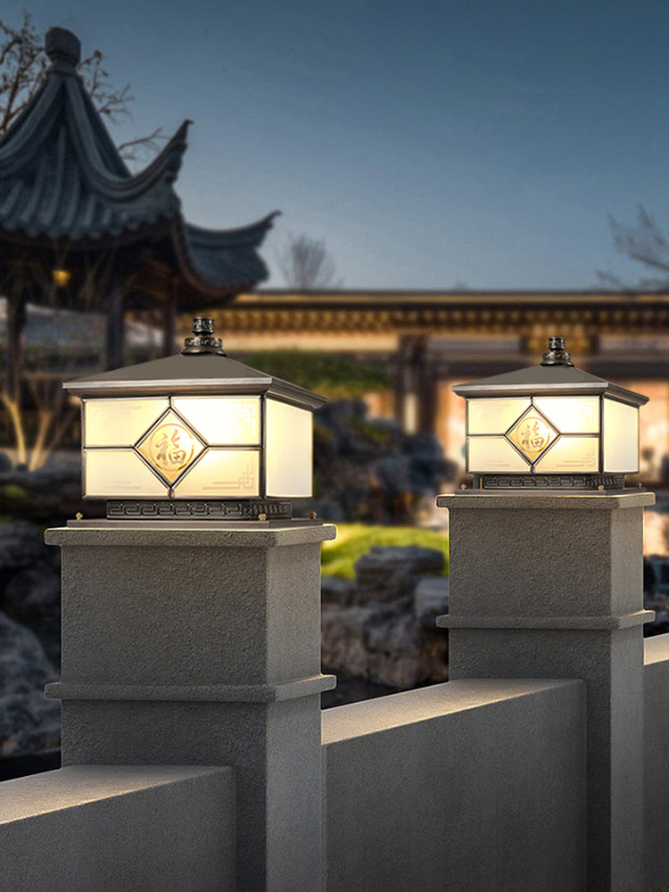 Retro Waterproof Brass Column Lamp