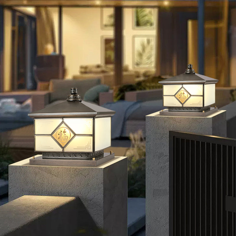Retro Waterproof Brass Column Lamp