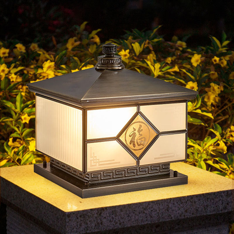 Retro Waterproof Brass Column Lamp