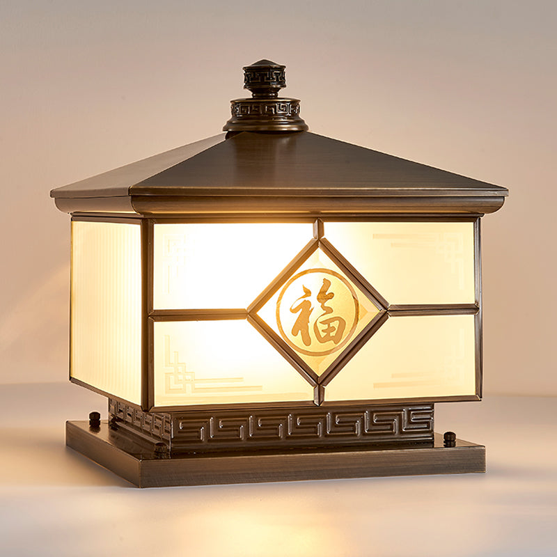 Retro Waterproof Brass Column Lamp