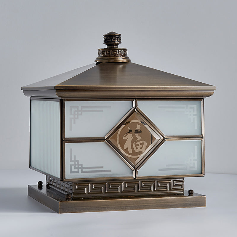 Retro Waterproof Brass Column Lamp