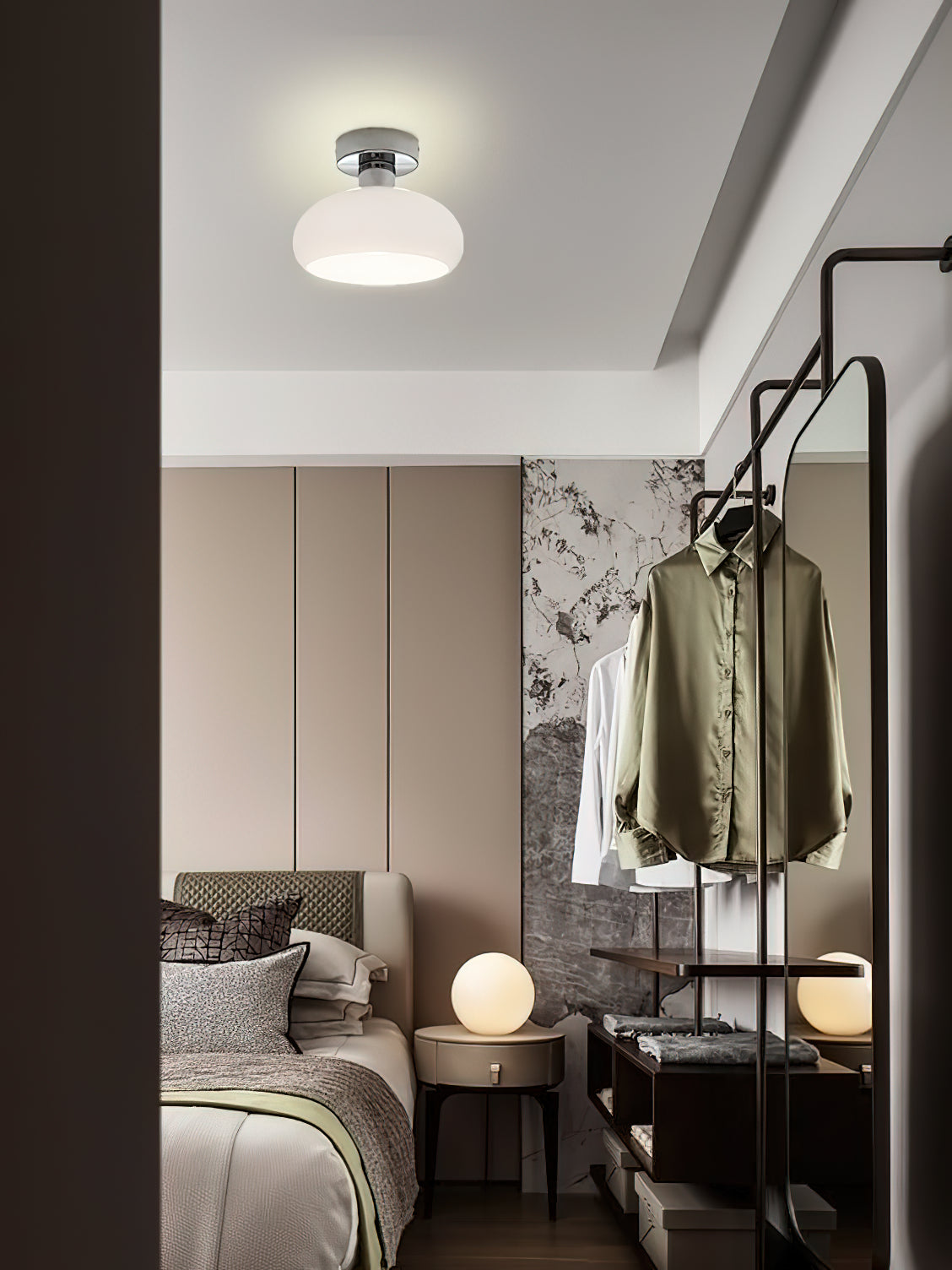 Simple Cream Ceiling Lamp