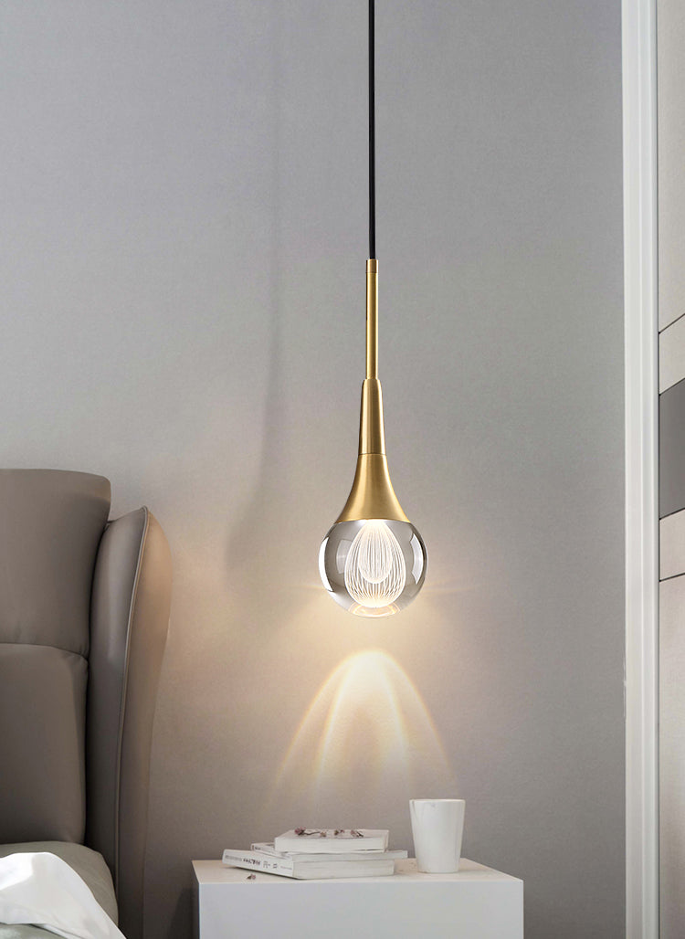 Simple Drop-Shaped Crystal Pendant Lamp