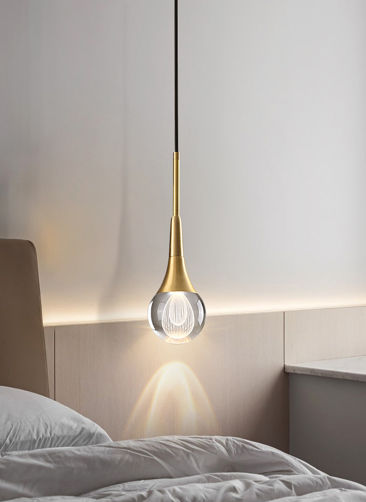 Simple Drop-Shaped Crystal Pendant Lamp
