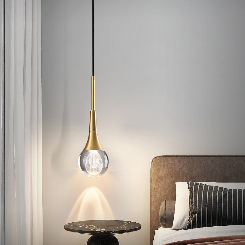 Simple Drop-Shaped Crystal Pendant Lamp