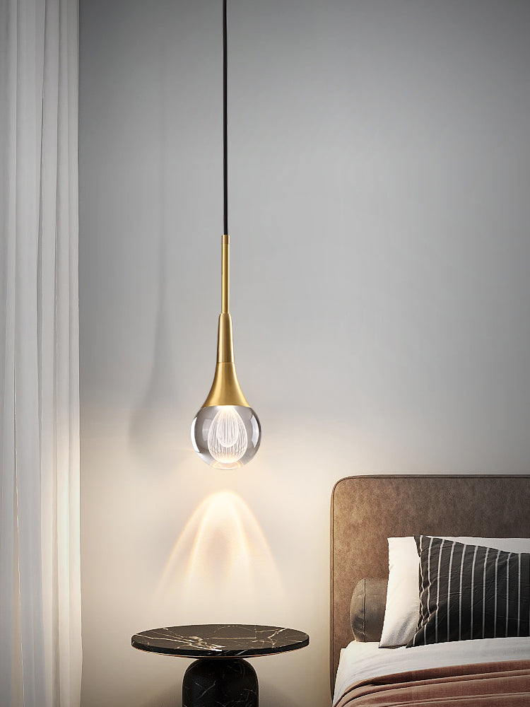 Simple Drop-Shaped Crystal Pendant Lamp