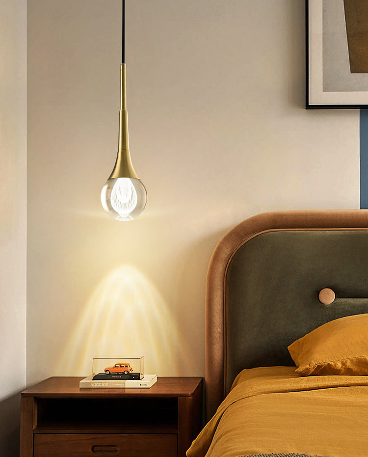 Simple Drop-Shaped Crystal Pendant Lamp