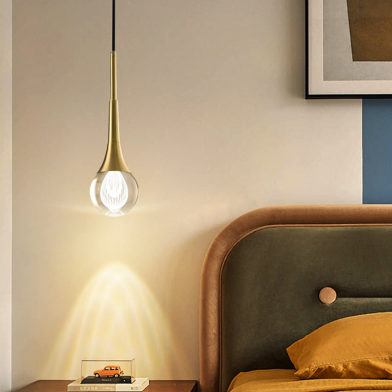 Simple Drop-Shaped Crystal Pendant Lamp