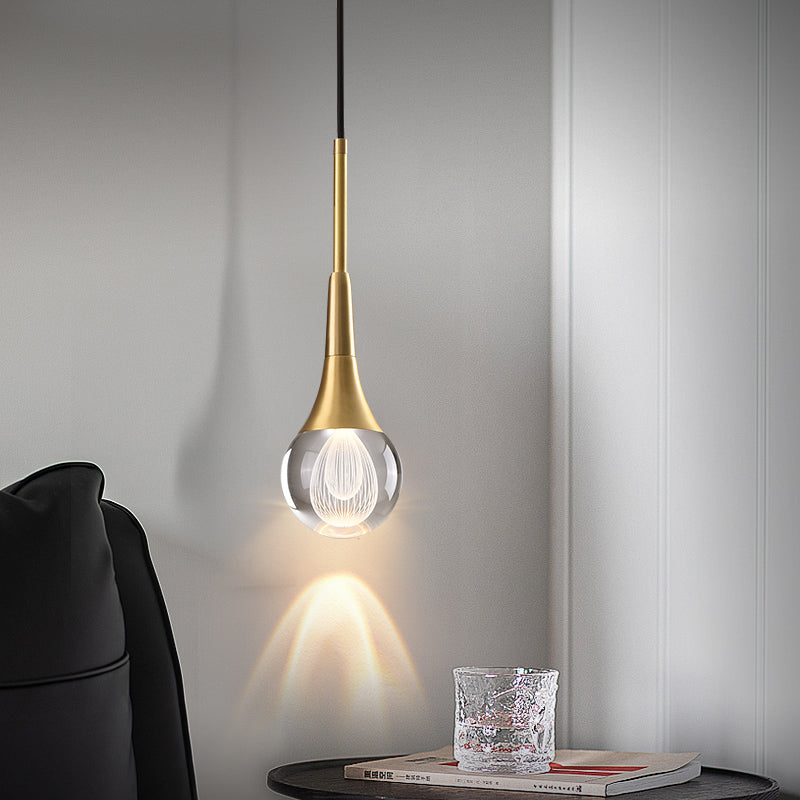 Simple Drop-Shaped Crystal Pendant Lamp