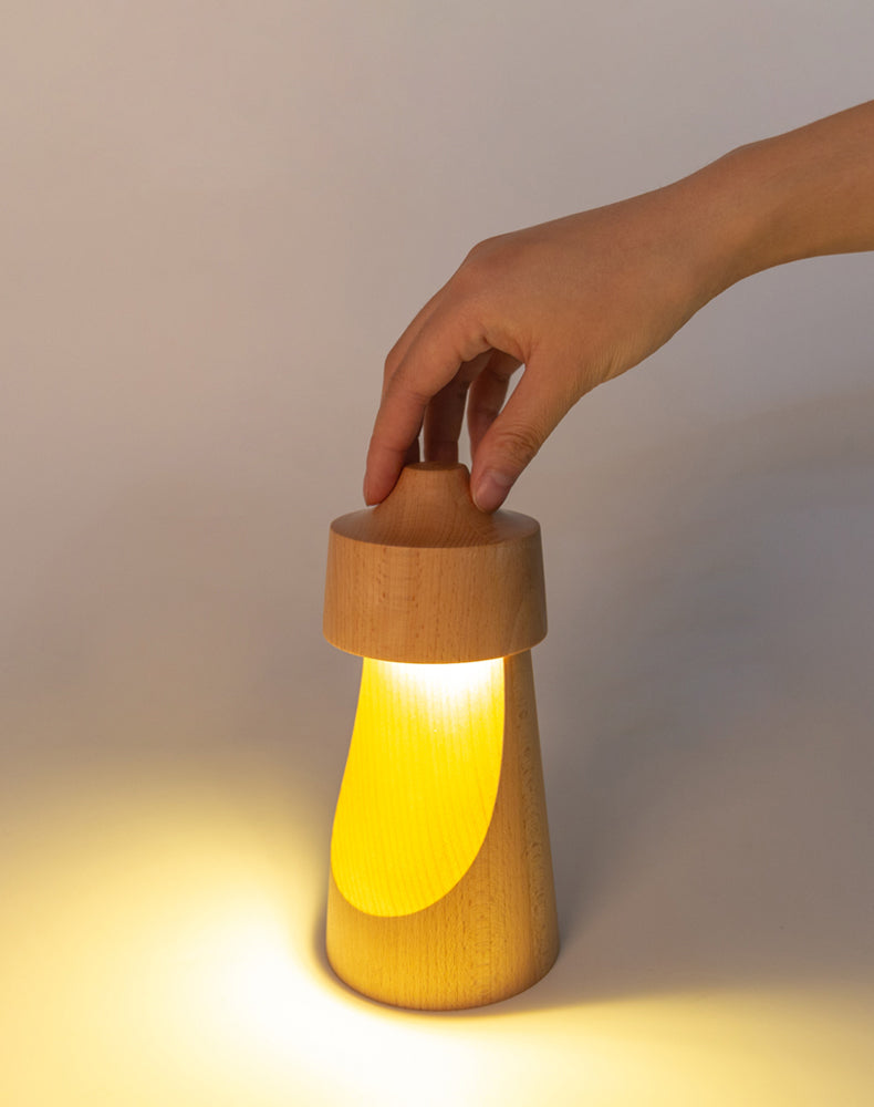 Solid Wood Half-Moon Table lamp