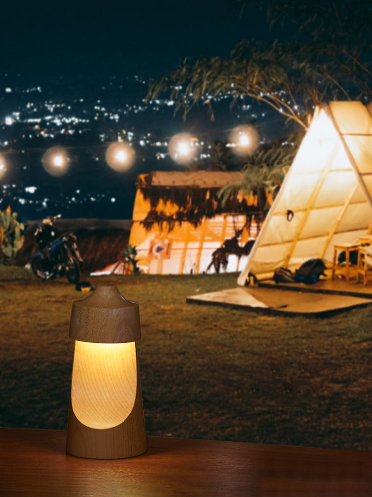 Solid Wood Half-Moon Table lamp