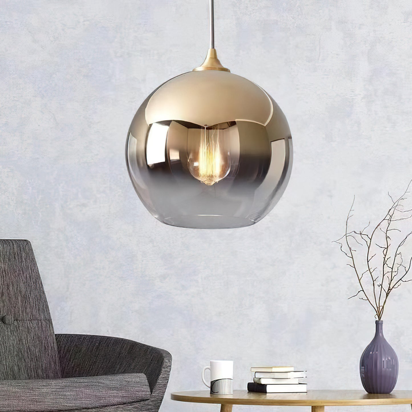 spherical glass Pendant Light