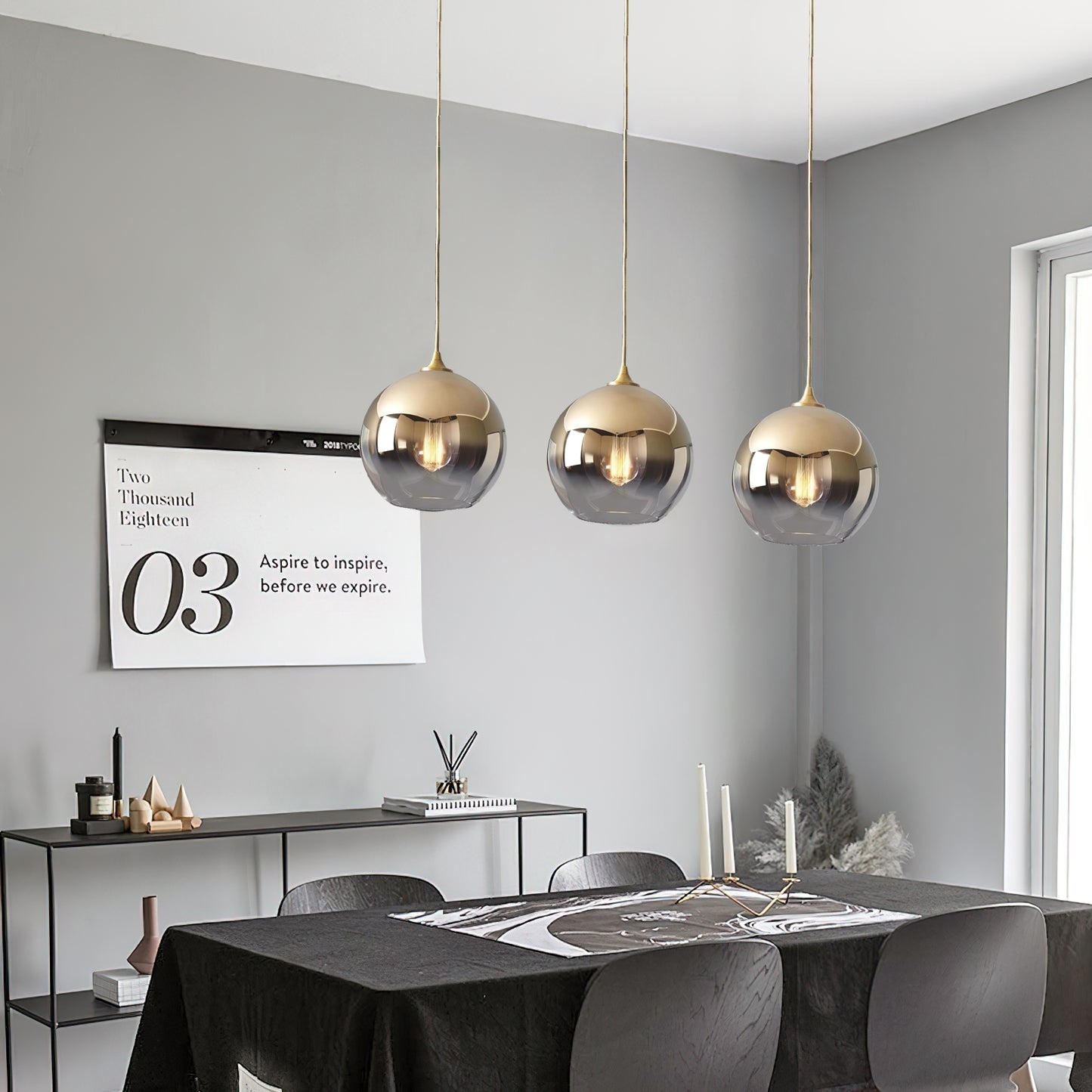 spherical glass Pendant Light