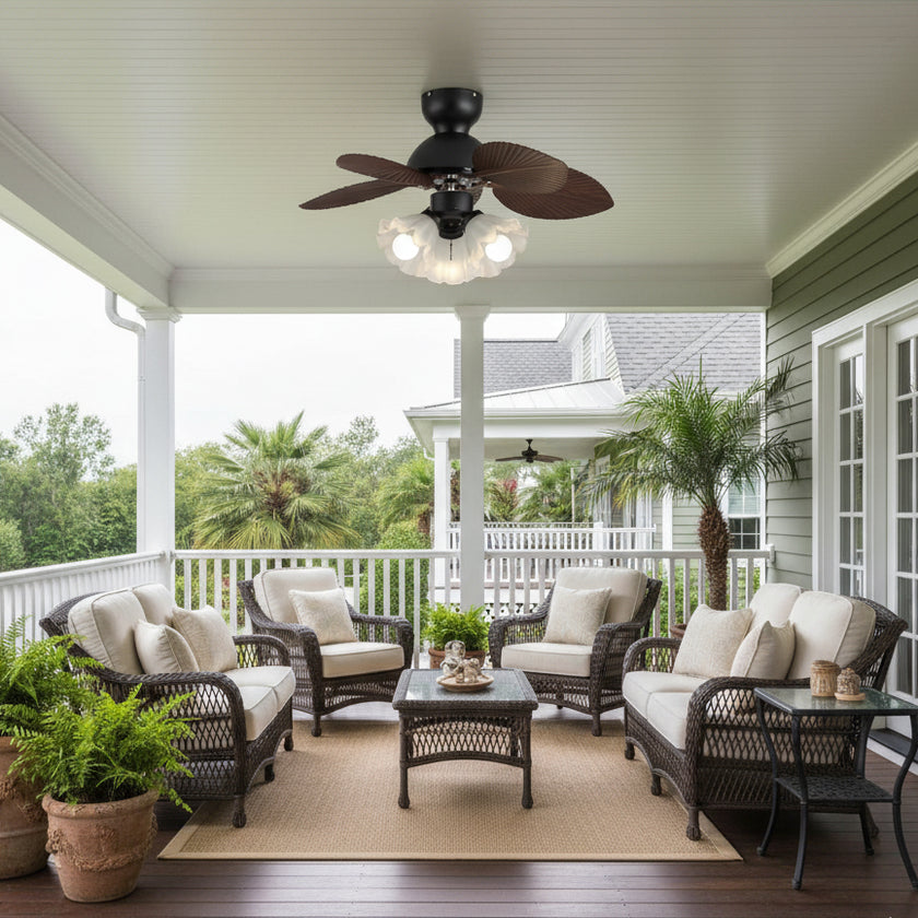 Tropica Palm Ceiling Fan Light