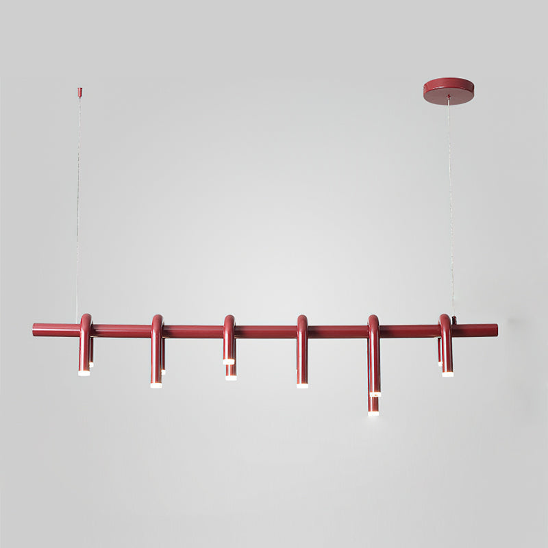 U-Shaped Wrought Iron Chandelier