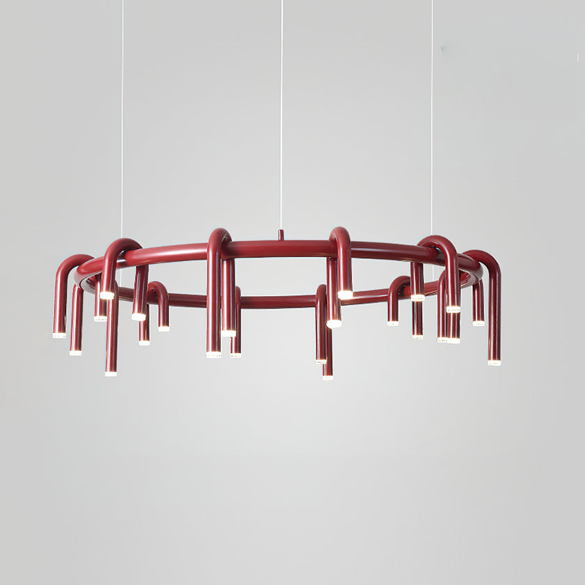 U-Shaped Wrought Iron Chandelier
