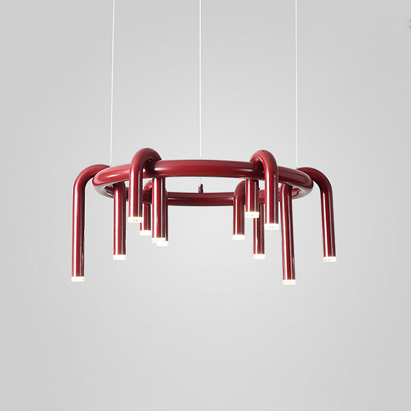 U-Shaped Wrought Iron Chandelier
