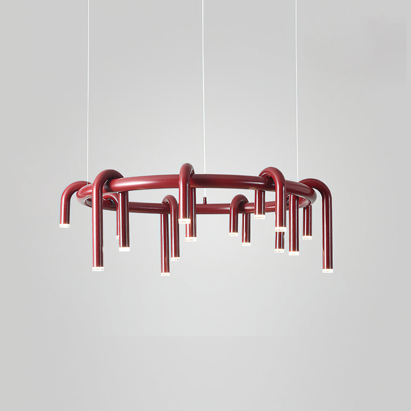 U-Shaped Wrought Iron Chandelier
