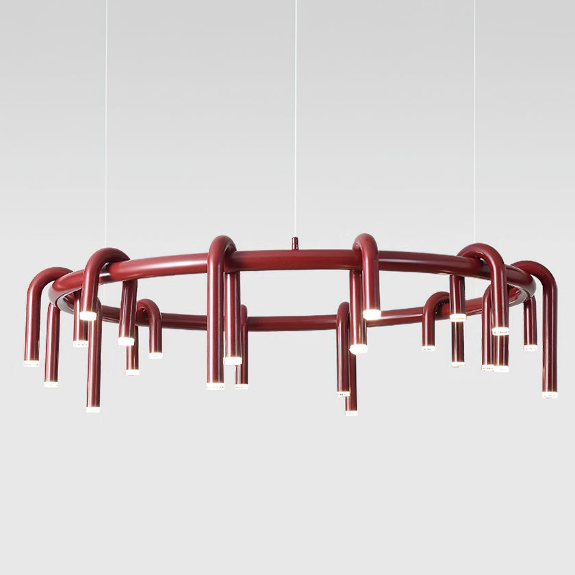 U-Shaped Wrought Iron Chandelier
