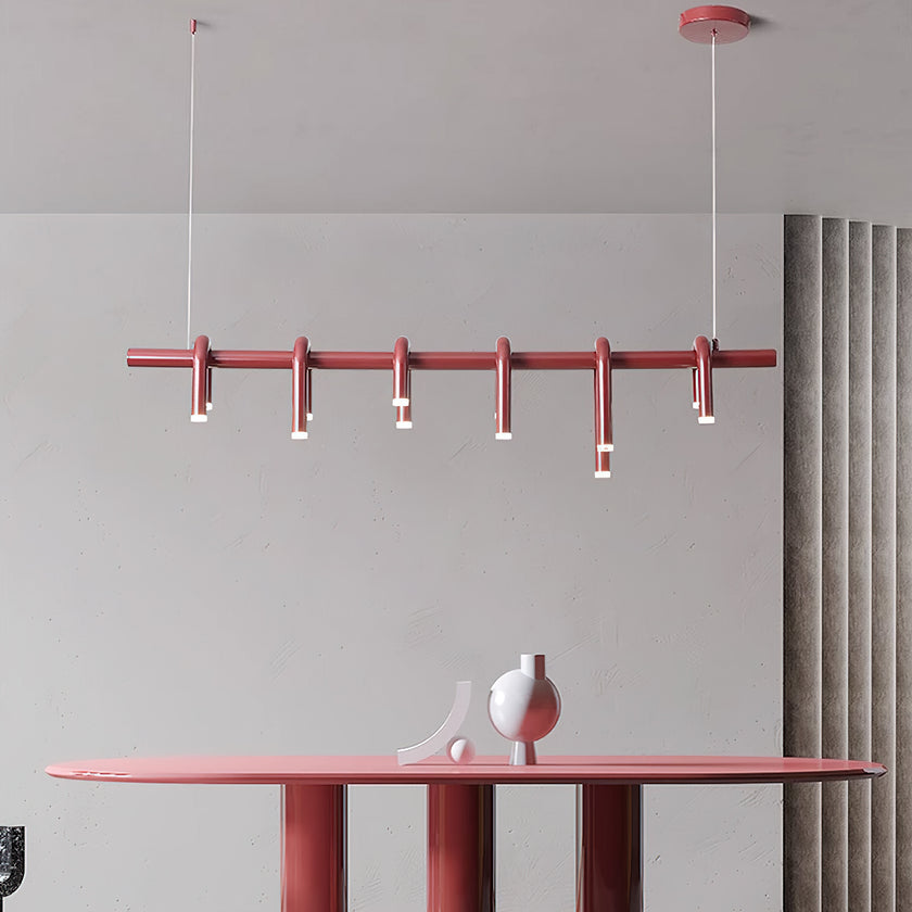 U-Shaped Wrought Iron Chandelier