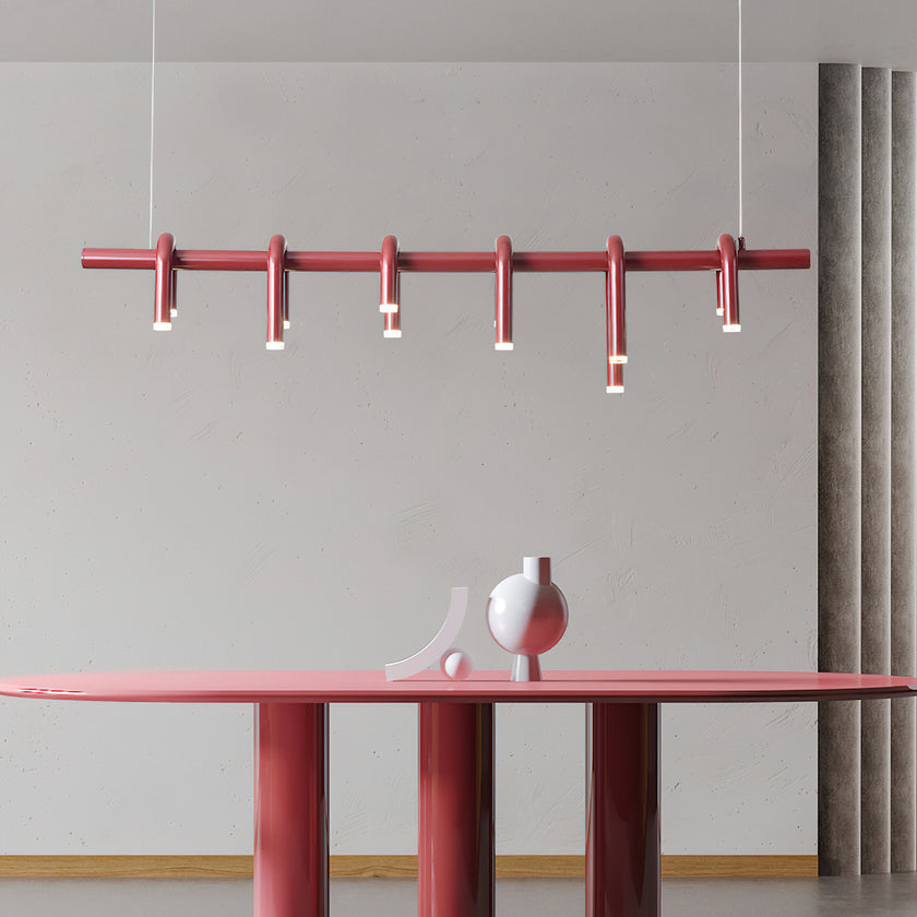 U-Shaped Wrought Iron Chandelier