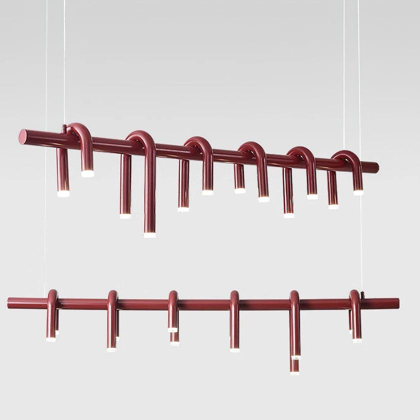 U-Shaped Wrought Iron Chandelier