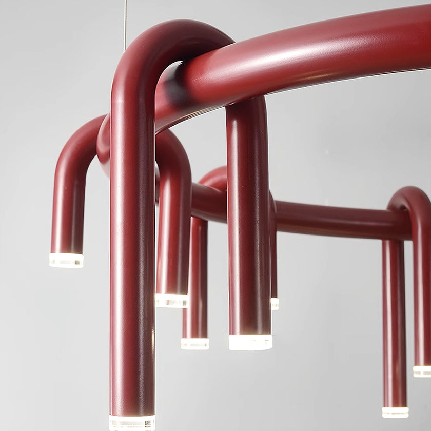 U-Shaped Wrought Iron Chandelier