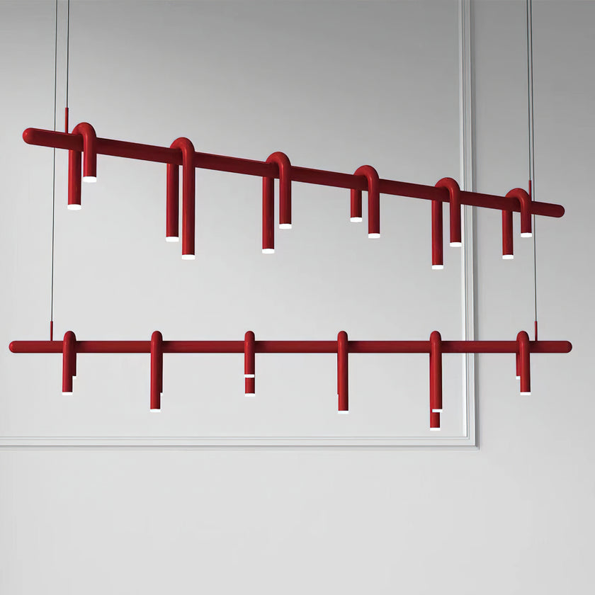 U-Shaped Wrought Iron Chandelier