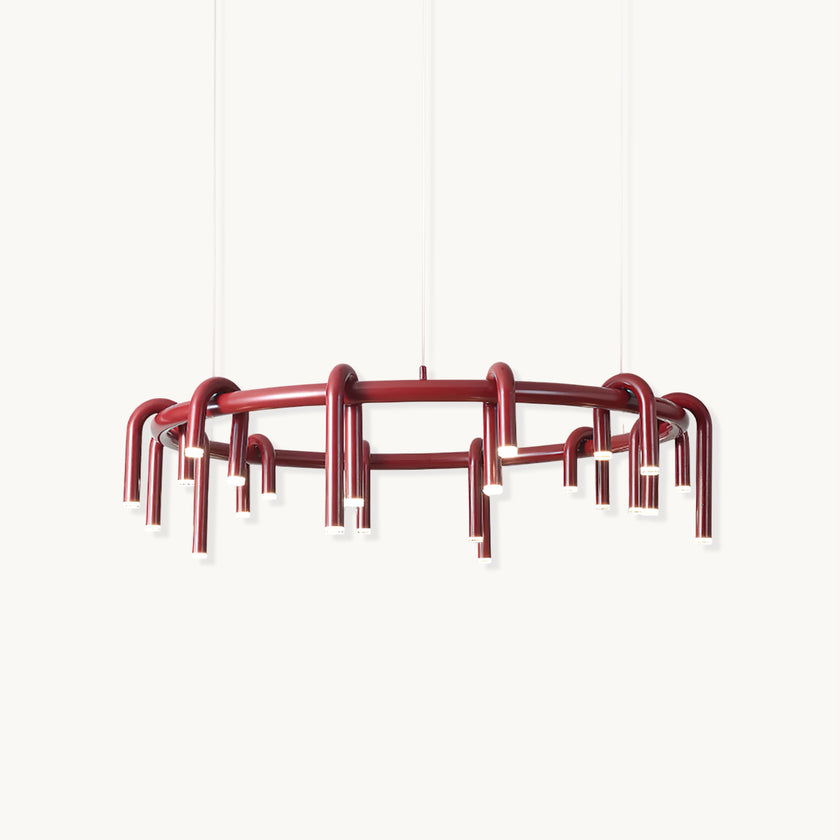 U-Shaped Wrought Iron Chandelier