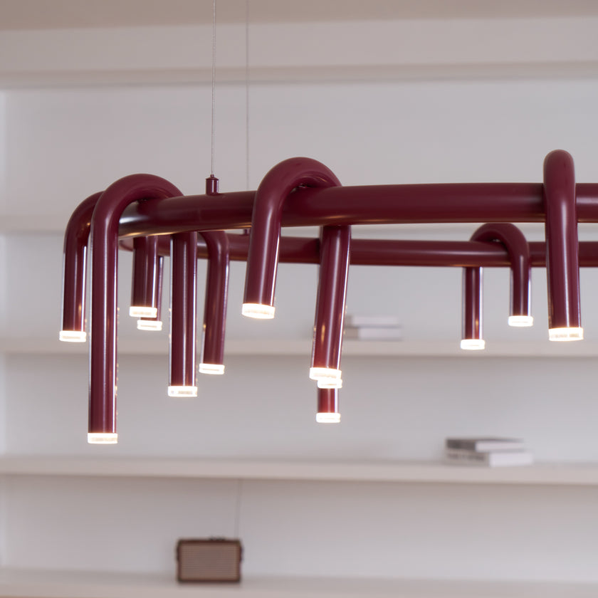 U-Shaped Wrought Iron Chandelier