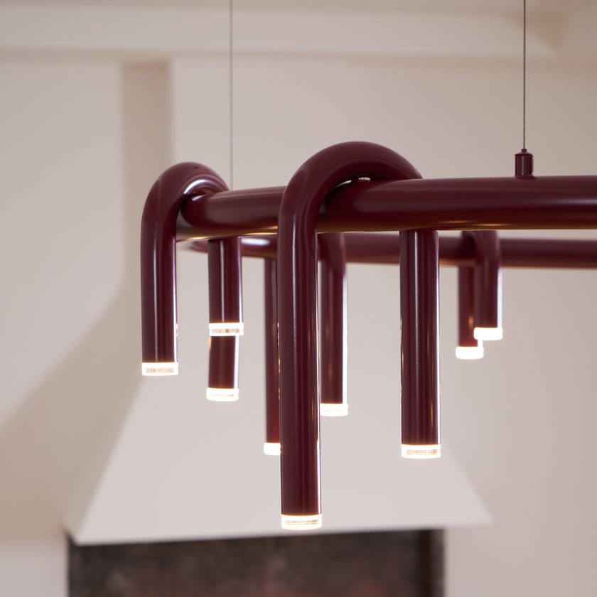 U-Shaped Wrought Iron Chandelier