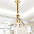 Umbrella Brass Glass Chandelier