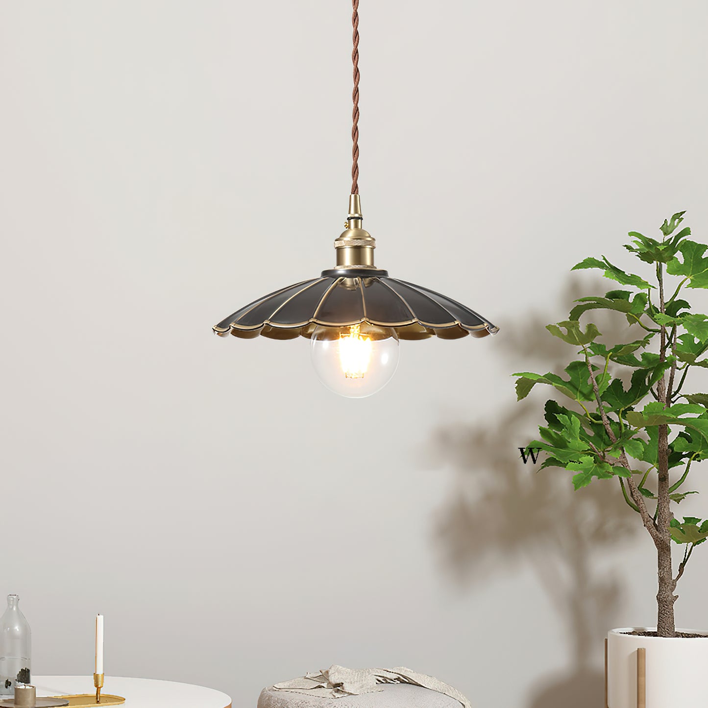 Umbrella Brass Pendant Lamp