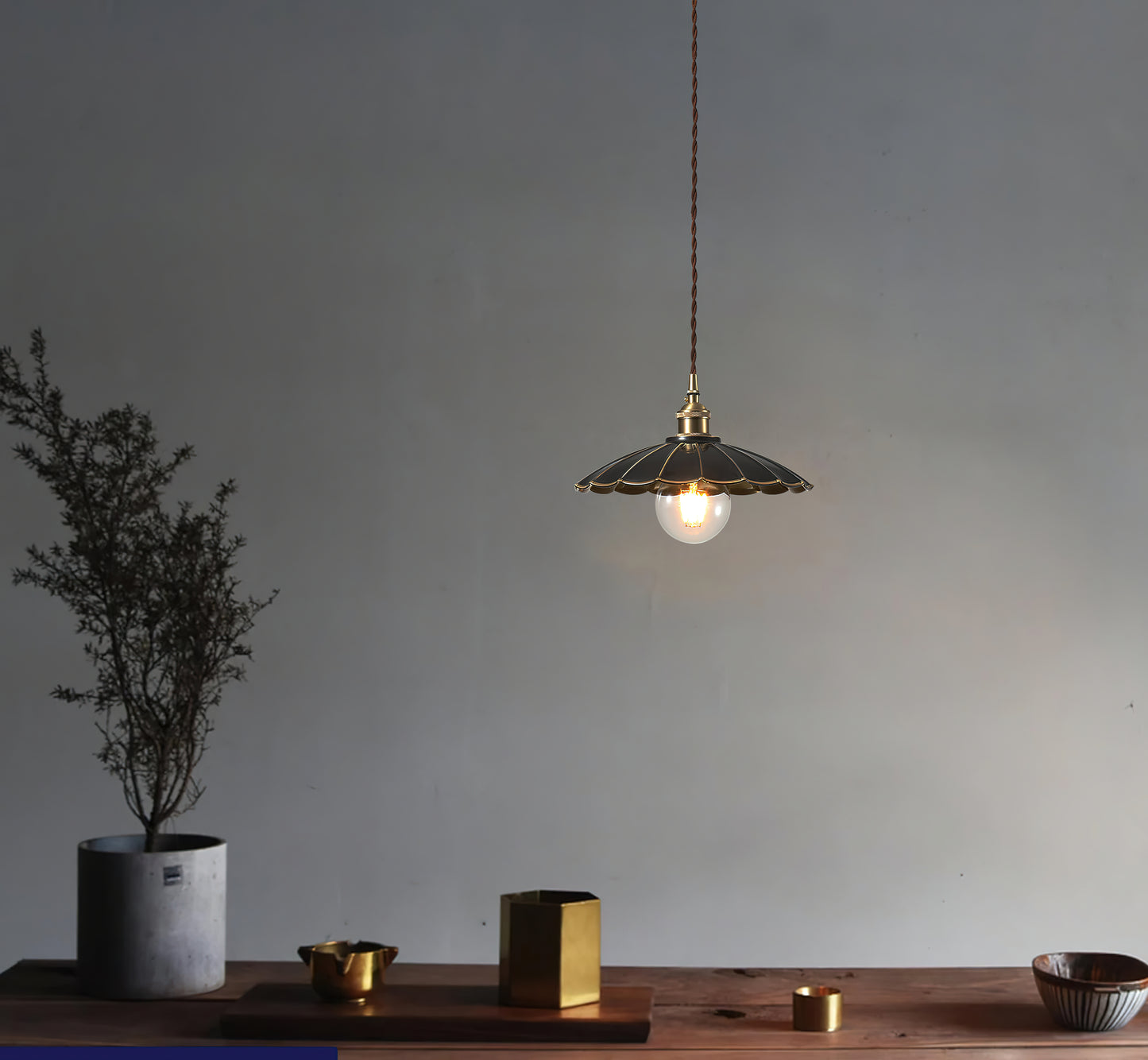 Umbrella Brass Pendant Lamp