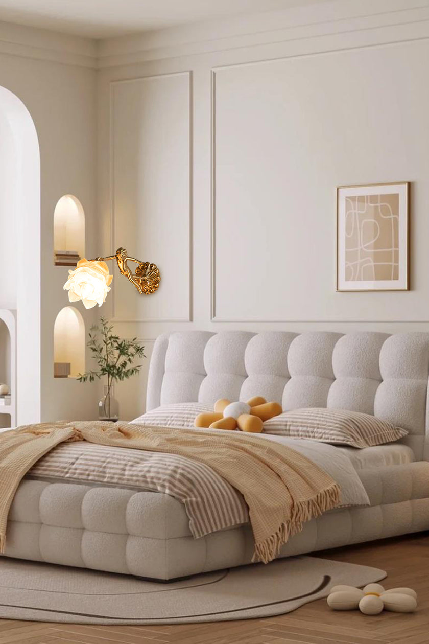 Victorian Brass Angel Wall Lamp