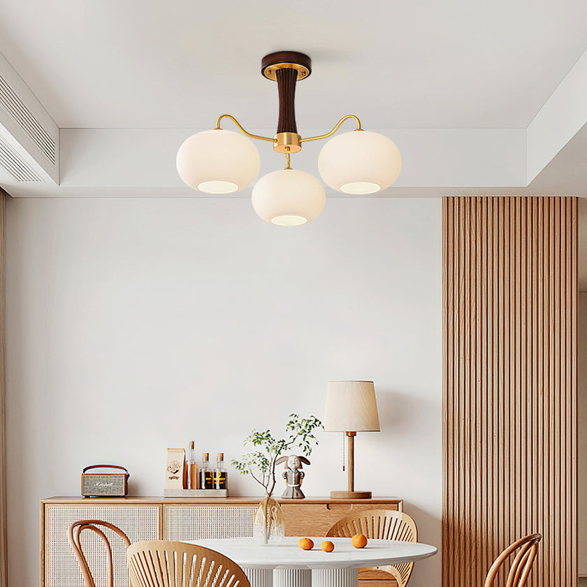 Vintage Messing-Persimmon-Kronleuchter