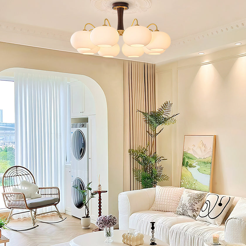 Vintage Messing-Persimmon-Kronleuchter